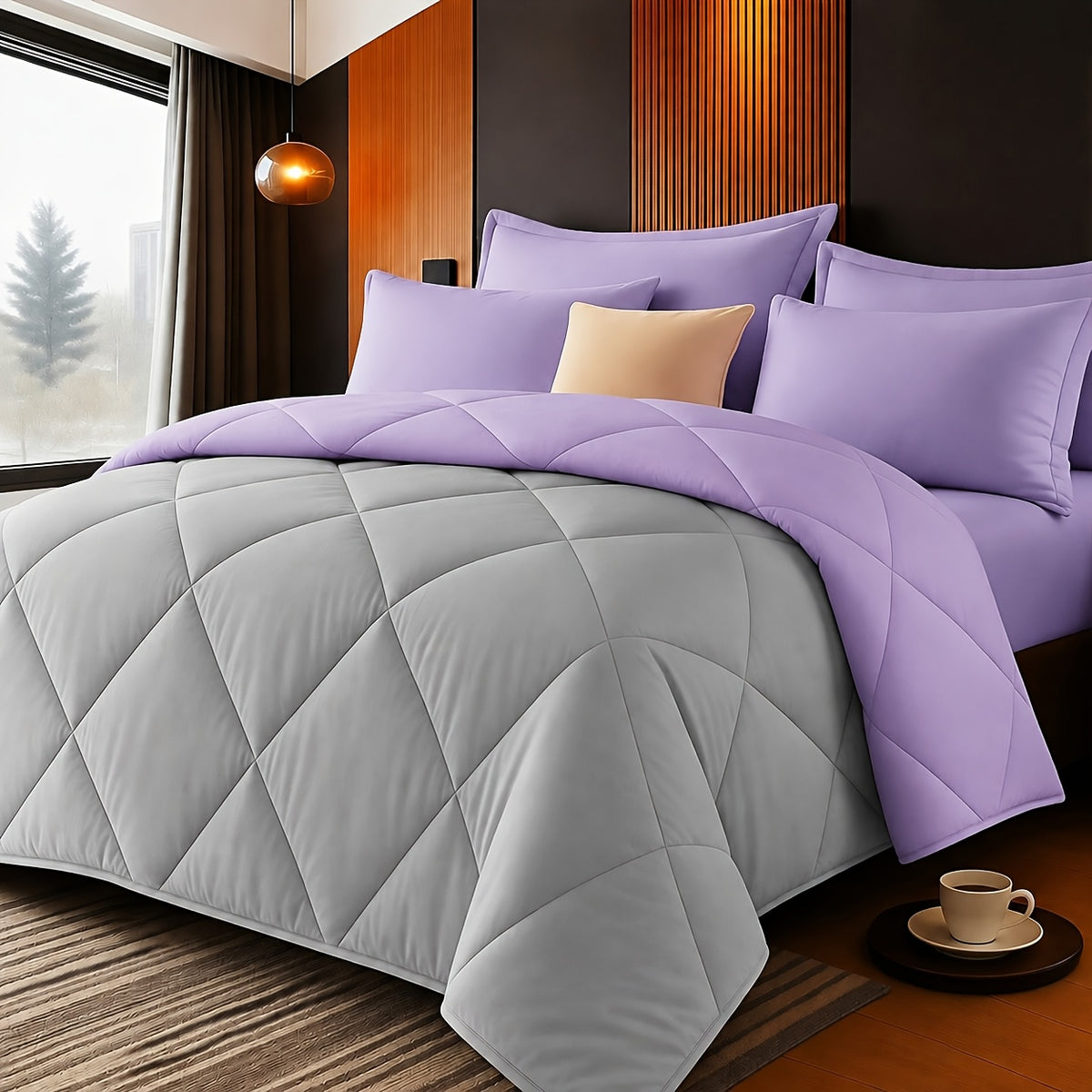 2/3pcs Solid Color Diamond Pattern Large & Extra-Large Bed Sheet Sets Soft Comfortable And Ultra-fine Fiber Filled Lightweight Fabric Breathable Quilt Easy to Take Care Of Equipped with Quilts And Pillowcases Luxurious Quality & Ideal Gift