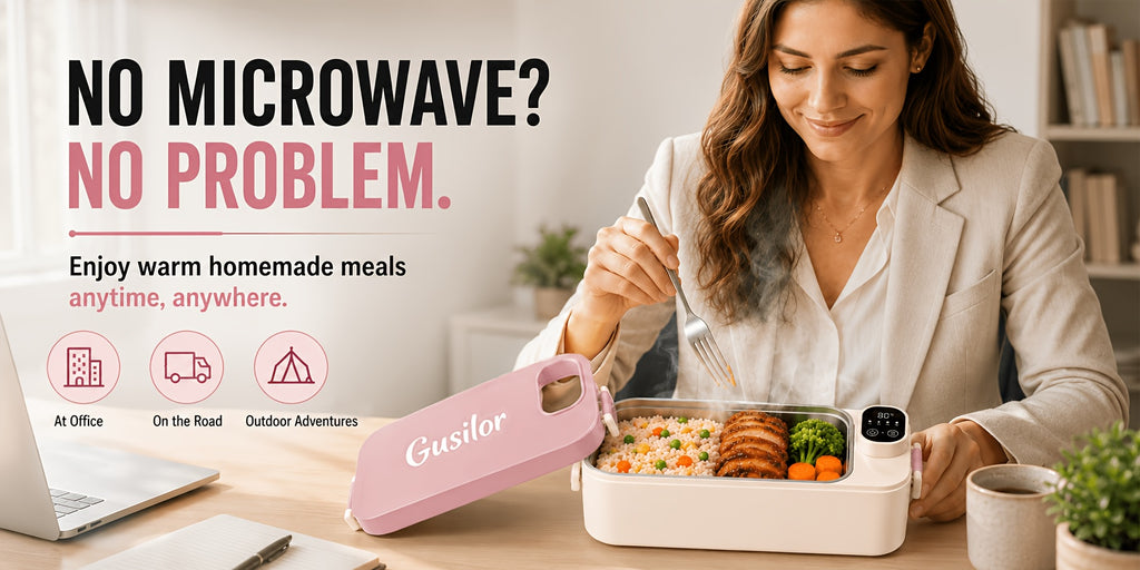 Rechargeable Lunch Box Portable Timer-Controlled (Upgraded Version), Lunch Box for Women Men, Bento Box Adult, Insulated Lunch Bag, Snack Lunch Containers with Lids, Meal Prep Containers, Heated Lunch Box