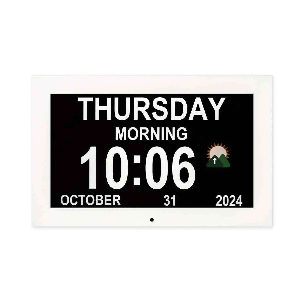 Digital Calendar Day Alarm Clock, Auto Dimmable And Sun Moon Icons, 12 Alarm Options & 18Languages, Large Digital Wall Clock, Gifts for Alzheimers, Elderly, Seniors Or Impaired Vision