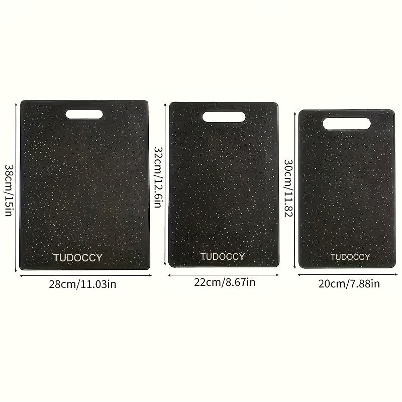 3pcs/SET Kitchen Chopping Board, Two -color Large, Medium, Small -sized 3 -piece Set Of Cutting Board, Excluding BPA Cutting Board, Plastic Cutting Board With Easy Shaking Handle, Non -porous Meat Cutting Board