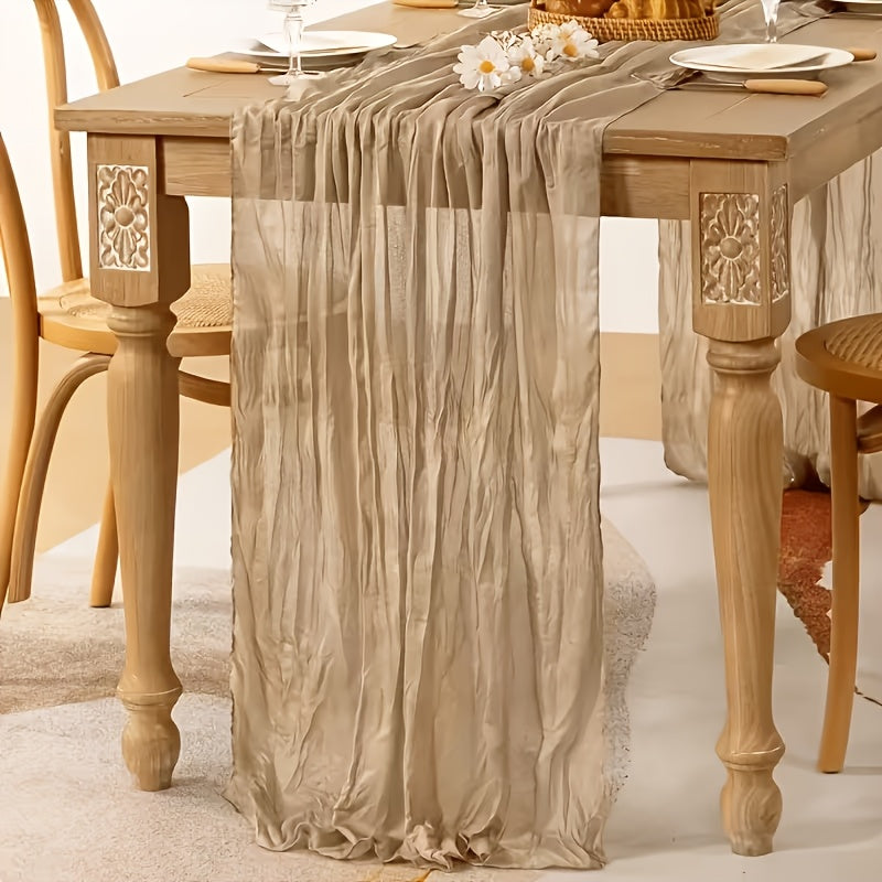 12pcs Cheesecloth Table Runner 10ft Boho Gauze Table Runner 21.3*120Inch Rustic Cheese Cloth Roll Romantic Long Cheesecloth Bulk for Wedding Bridal Shower Birthday Party Decor