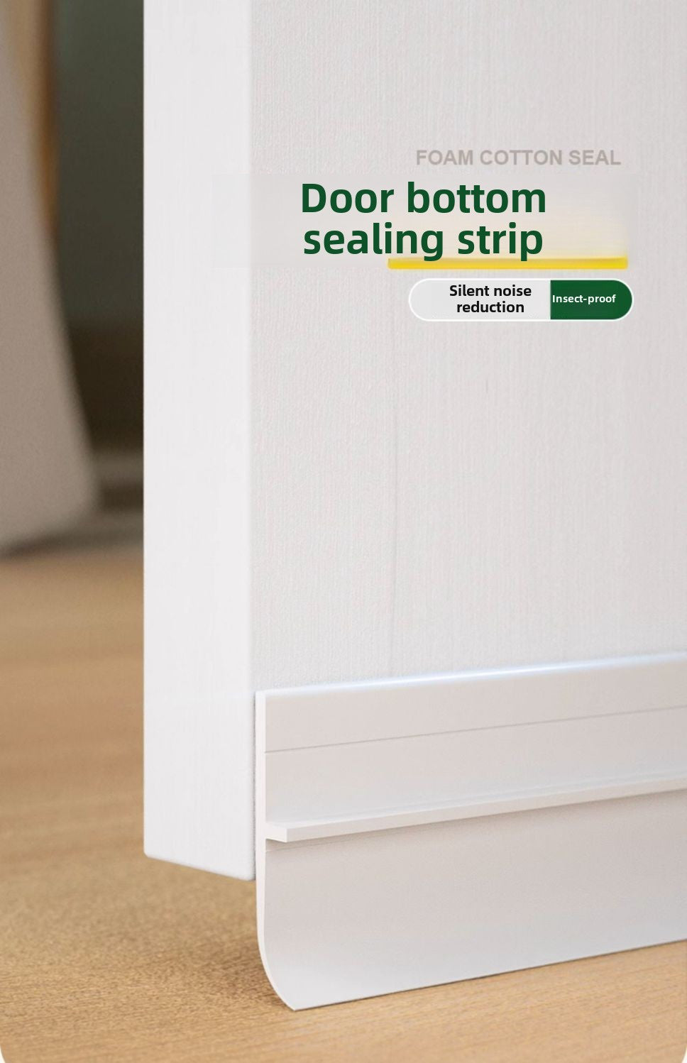 Weatherproof Door Bottom Seal - Thickened Anti-theft, Soundproof and Waterproof Self-adhesive Glass and Wood Door Seals, Home Decorating Weatherproof Insulation, Sealant Waterproofing