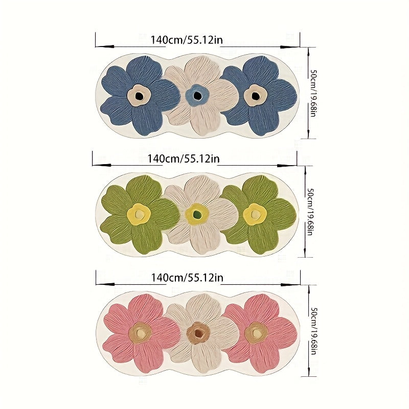 Luxury Soft Plush Mat - Navy Blue/Brown Floral Mat with Non-Slip Backing, 10Mm Thick Mat for Bedside, Living Room, Corridor - Machine Washable Mat, Light Luxury Decorative Mat, Suitable for Study Rooms And Cloakrooms, Rugs for Living Room, Bedroom
