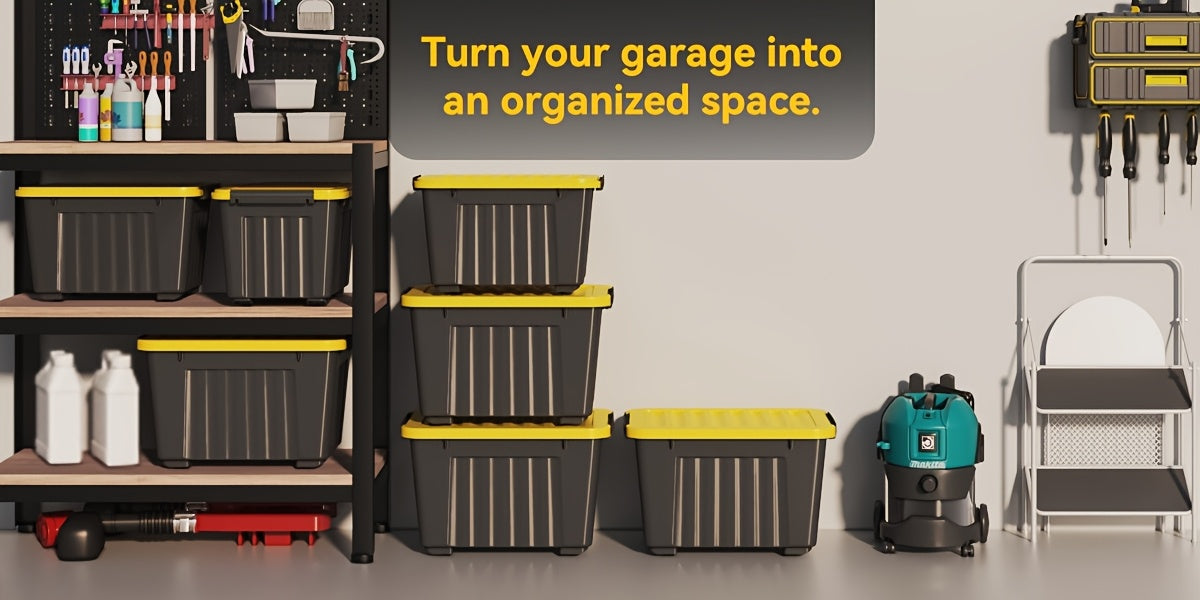 4/6 Pack of Storage Boxes with Lids And Wheels, 72 And 97 Quarts Capacity, Ideal for Storing Various Household Items, Stackable, Available in Three Colors