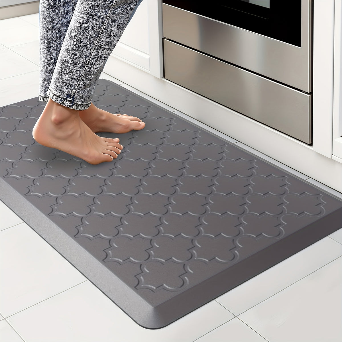 Kitchen Mat- Anti Fatigue Mats for Kitchen Floor- Non Slip Cushioned Rugs for Standing, Kitchen, Floor, Office, Sink, Laundry Room, Black