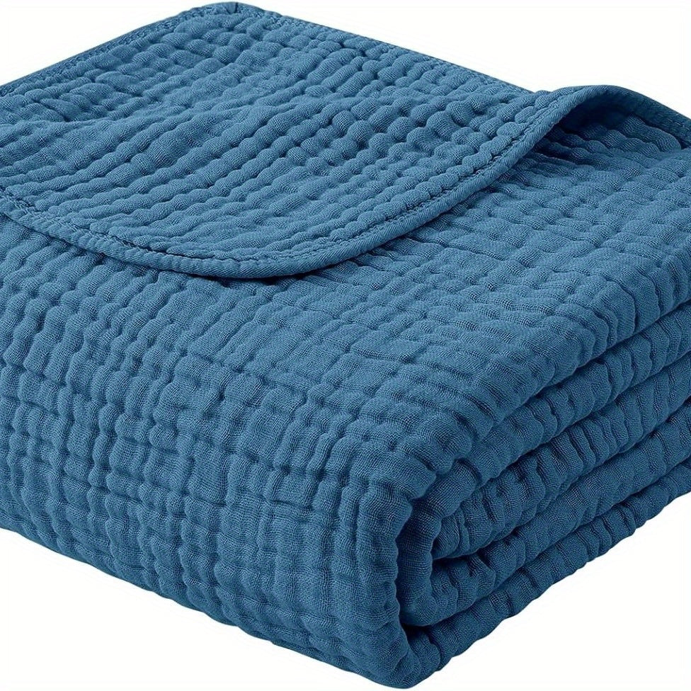 100% Cotton Muslin Blanket 6 Layer, Soft Morandi Color Gauze Blanket for Couch & Bed, Lightweight & Breathable Blanket for All Season, Machine Washable