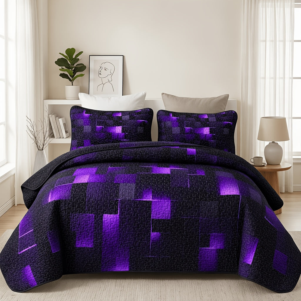 2/3pcs Quilt Cover Bedspread ( 1 Quilt+1 Or 2 Pillowcases), Soft And Skin-friendly, Hypoallergenic And Easy to Maintain, Machine Washable Without Deformation, Modern Minimalist Three-dimensional Coin Pattern, Next-day Delivery.