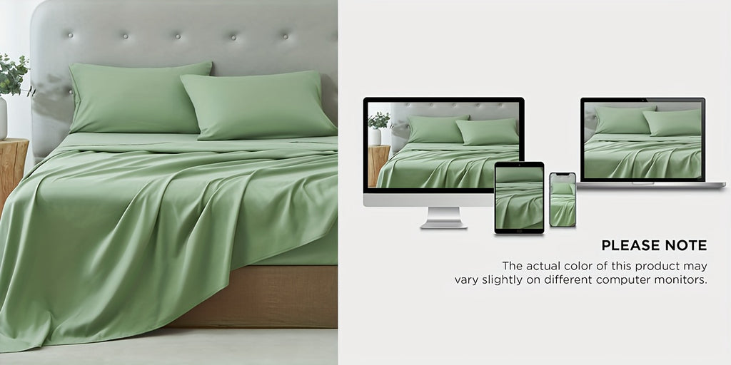3/4pcs Ultra-Soft Microfiber Queen Size Cool Sheet Set - Hypoallergenic, Breathable with (14" - 17") Deep Pocket, Shrink & Fade Resistant - Includes Flat Sheet, Fitted Sheet, And 1/2 Pillowcases - Ideal for Queen & King Sizes - Gifts, Random Color