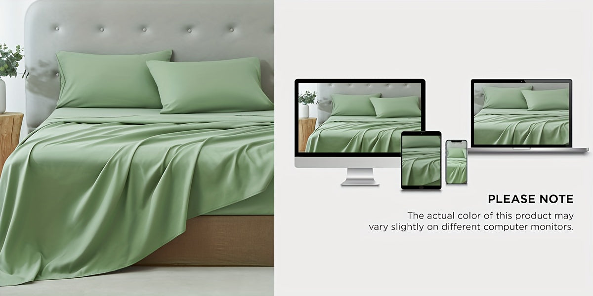 3/4pcs Ultra-Soft Microfiber Queen Size Cool Sheet Set - Hypoallergenic, Breathable with (14" - 17") Deep Pocket, Shrink & Fade Resistant - Includes Flat Sheet, Fitted Sheet, And 1/2 Pillowcases - Ideal for Queen & King Sizes - Gifts, Random Color