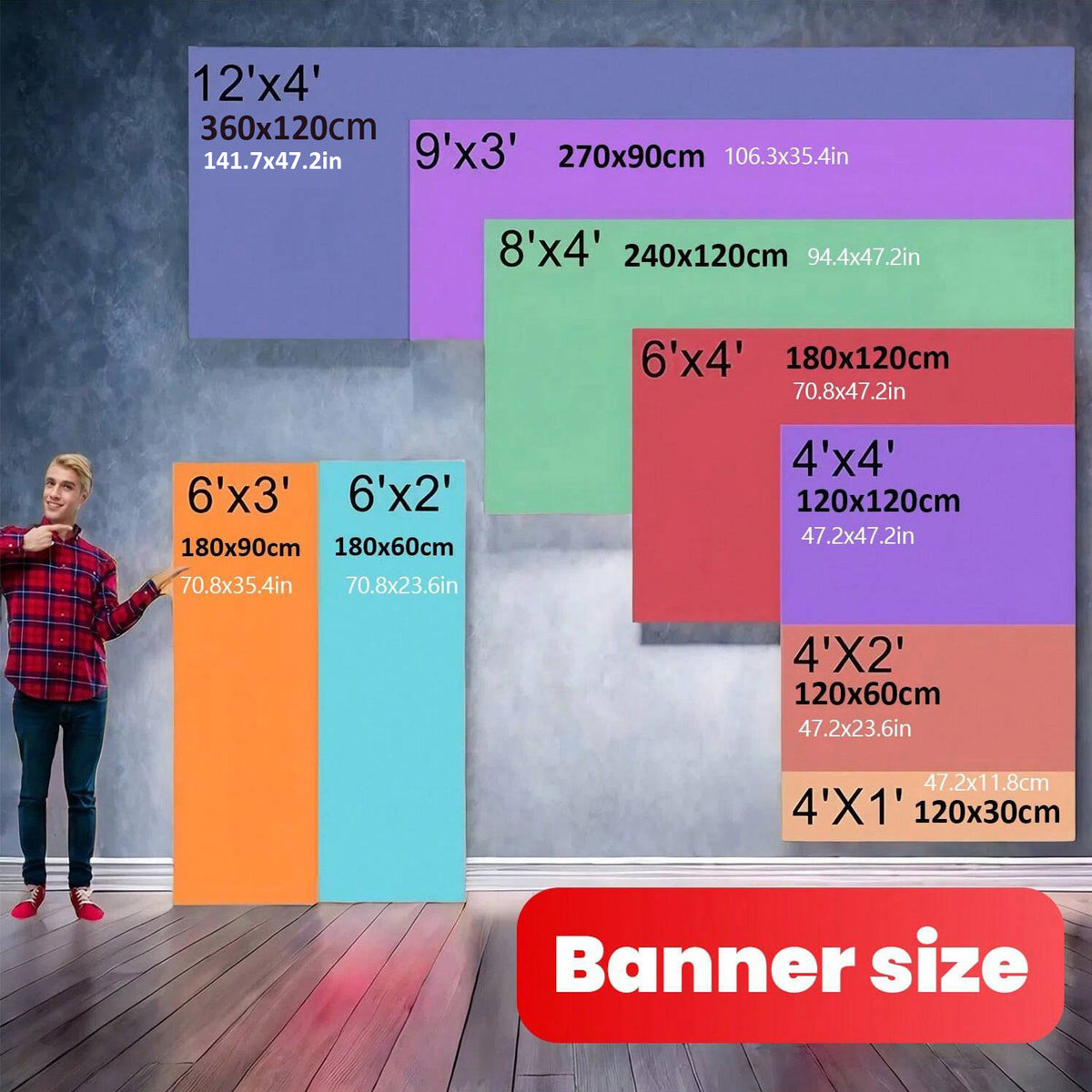 Custom Polyester Banner, Personalized Logo Text and Image Tapestry in Nine Sizes for Birthday Parties, Anniversary Displays, Memorial Events and Wall Decor