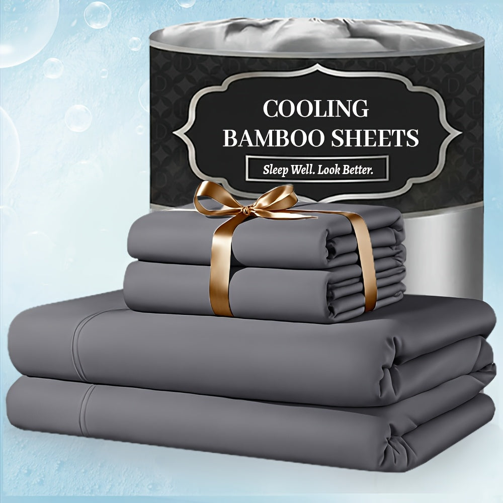 For Extra Deep Pocket Queen Size Sheets - 3/4pcs Breathable And Cooling Bamboo Bed Sheet Set, Luxury, Soft Wrinkle-Free for Extra Deep Mattresses, Room Decor, Kids Sheet And Pillowcase Sets