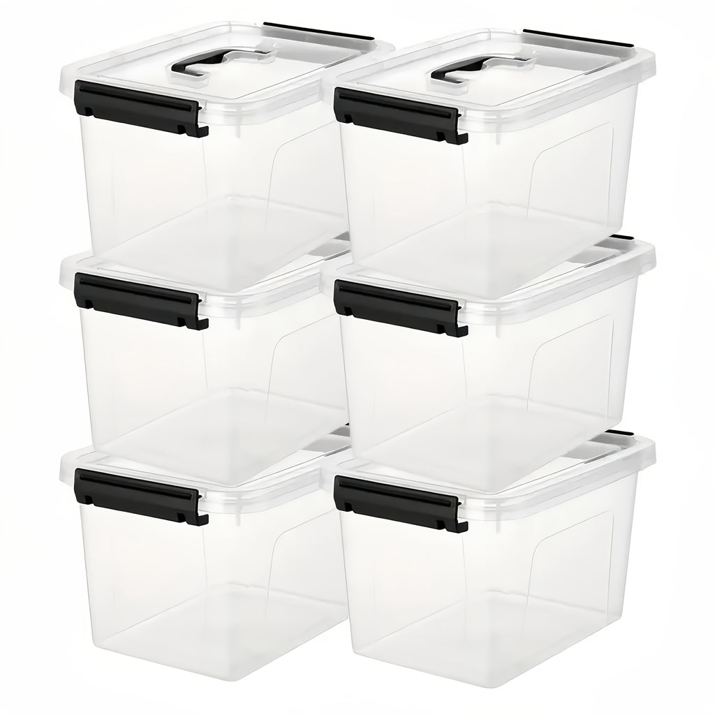 6-Pack Clear Plastic Storage Boxes with Latches And Lids, 6 Quart Stackable Organizer Containers, Storage Boxes Suitable for Use in Living Rooms, Bedrooms, Bathrooms And Kitchens The Best Gifts for Easter Sunday And Mother'S Day