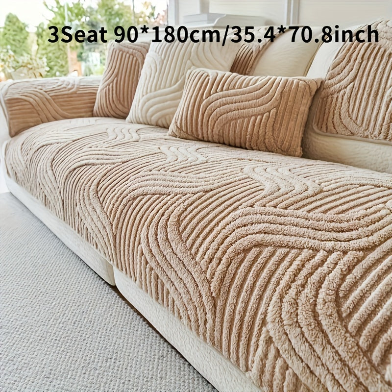 A Plush Non-Slip Sofa Cushion Cover: Luxury Modern, Pet-proof, Breathable, Stylish Home Decor for Living Room, Bedroom, Or Office.