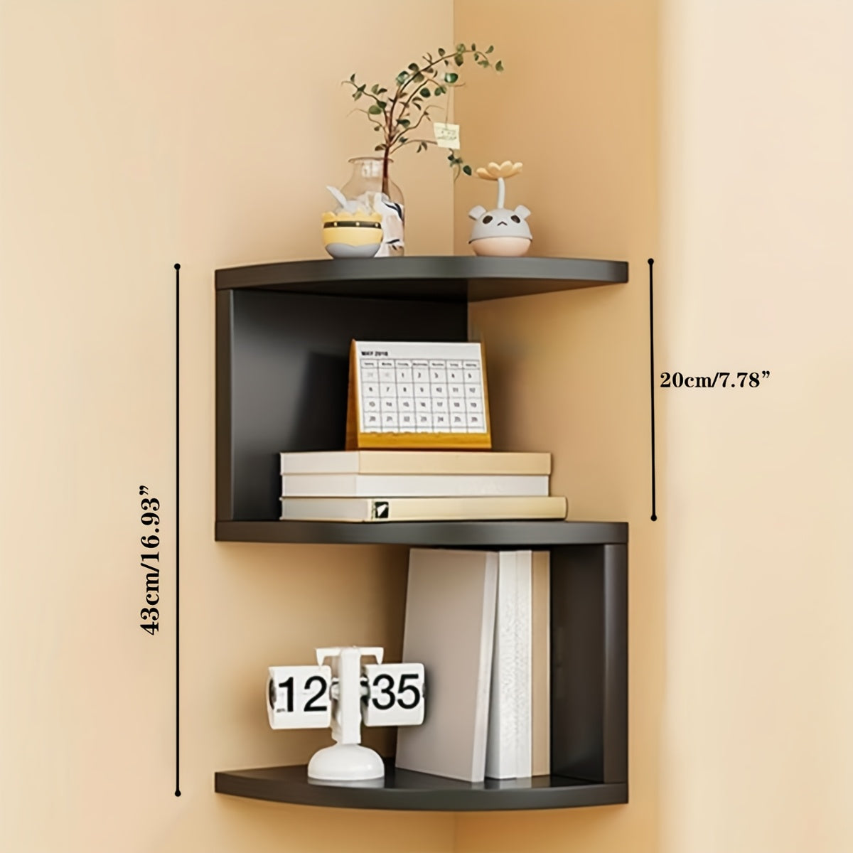 5-tier/3-tier Practical Shelf, Wall-mounted Corner Shelf, Easy to Install, Multi-layer Wall-mounted Storage Rack, Floating Shelf for Living Room, Bedroom, Kitchen, Bathroom, Office - Creative Decorative Storage Rack, Perfect Gift, 1/2pcs White/black