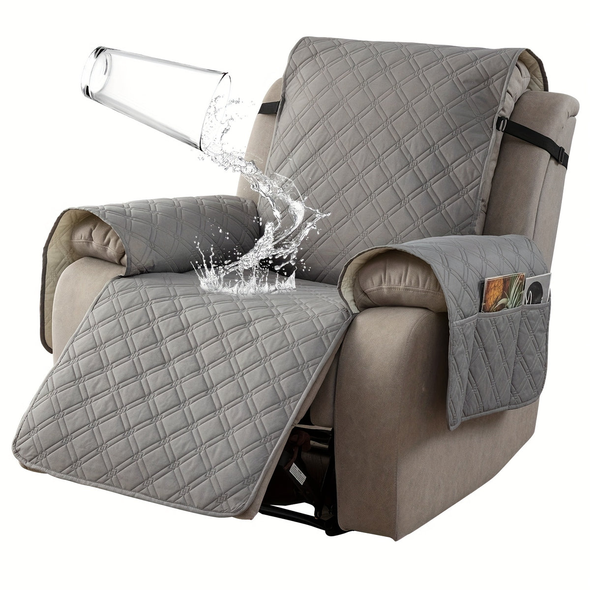 Multi-Functional 23-Inch Recliner Cover with Practical Pockets - Easy to Install, Scratch-Resistant, Machine Washable, Suitable for Outdoor Use And Pet Protection, Easter Decoration