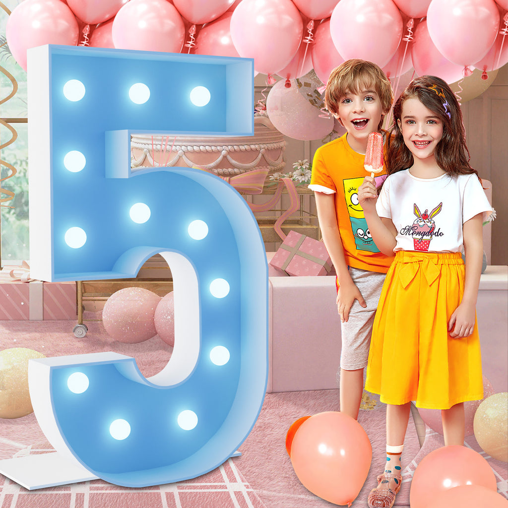 Marquee Numbers 4 feet tall 0-9 20 & 24 11 Colors & 3 flash modes