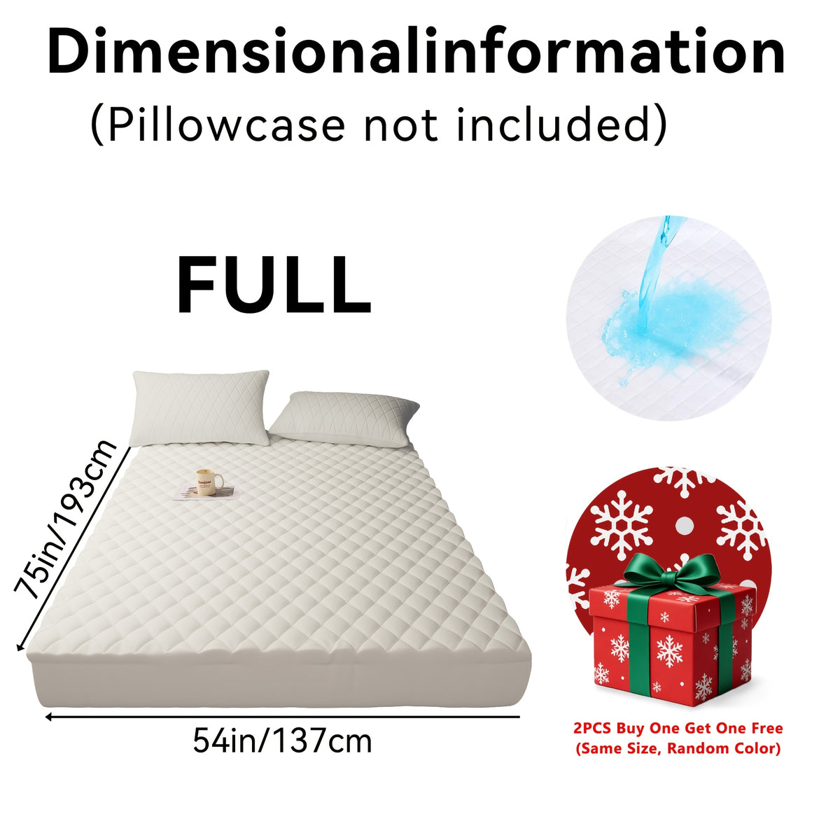 Buy One, Get One Free, 2pcs (Any One Color + Another Random Color) Non-Slip Mattress Protector, Luxury Bed Cover With Deep Pocket, Bed Bug Mattress Protector, Queen And King Sizes, Suitable For Hotel, Dorm Essentials, Father'S Day Gift For Family An