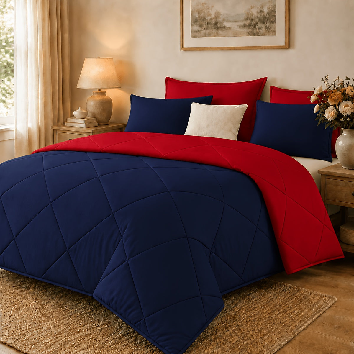 2/3pcs Solid Color Diamond Quilted Large/King Size Bedding, Soft, Comfortable, and Fluffy with Microfiber Filling and Lightweight, Breathable Fabric. Easy to Care for, Warm for All Seasons. Includes Comforter and Pillowcases. Luxurious Quality