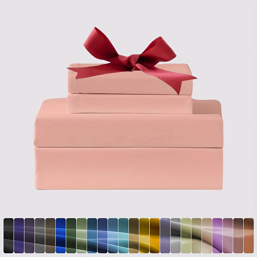 3/4pcs Ultra-Soft Microfiber Queen Size Cool Sheet Set - Hypoallergenic, Breathable with (14" - 17") Deep Pocket, Shrink & Fade Resistant - Includes Flat Sheet, Fitted Sheet, And 1/2 Pillowcases - Ideal for Queen & King Sizes - Gifts, Random Color