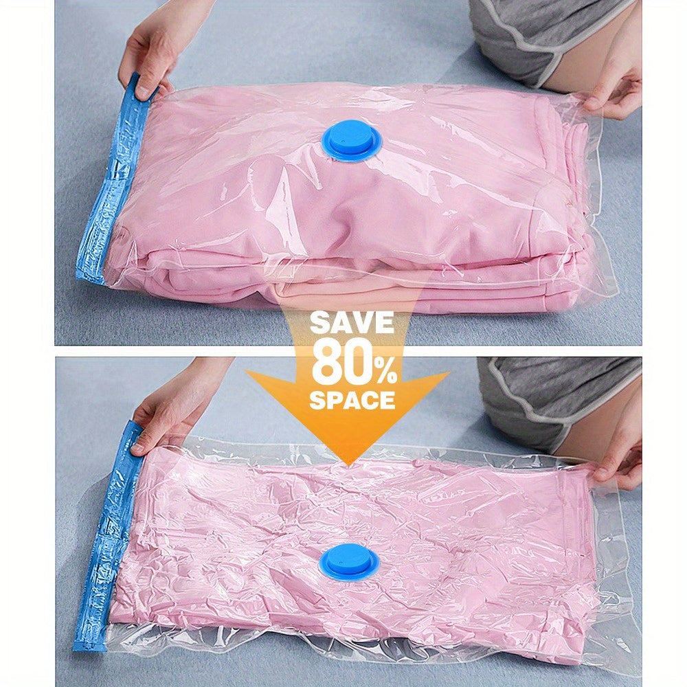 Vacuum Compression Bags with Electric Pump, 16-Pack Clear Blue Storage Set with 7 Small, 6 Medium and 3 Large Bags for Clothes, Bedding and Travel