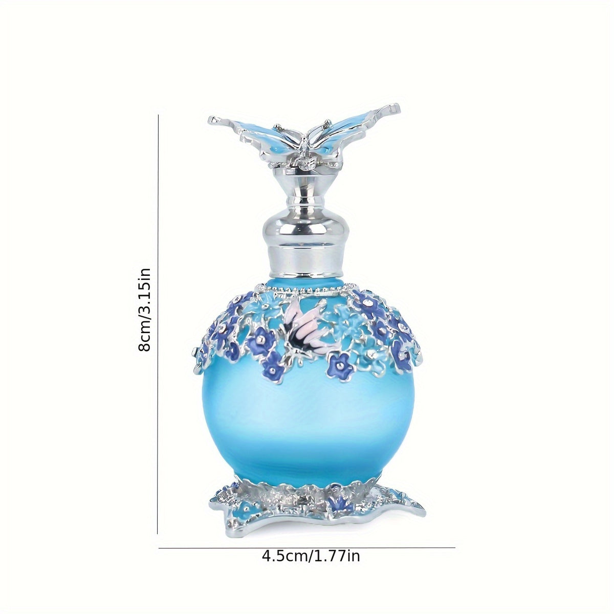 0.85oz Vintage Color Butterfly Bottle, Portable Personal Care Essential Oil Bottle, Arabic Style, Essential Oil Storage, Travel Perfume Bottle, Refillable Dropper, Exquisite Gift (no Perfume, Only Empty Bottle)+essential Oil Supplement Set