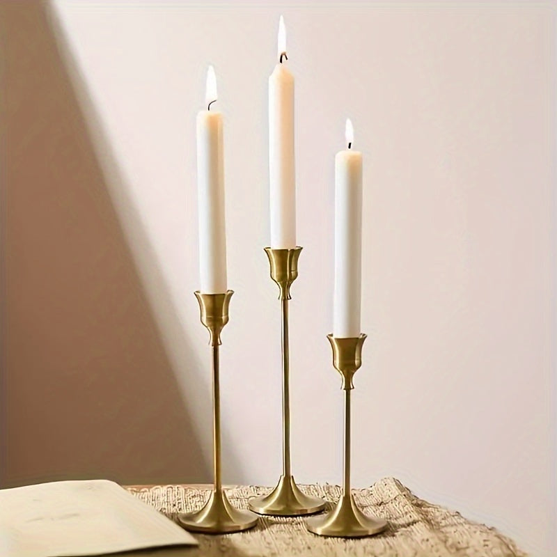 12pcs/6pcs Metal Bell Candlestick, Christmas, Halloween Table Decoration, Candlelight Dinner Photo Props, Anniversary Wedding Decoration, Home Hotel Decoration, Birthday Gift, Suitable for Table Center Decoration, Wedding, Catering, Party (Without Candle)