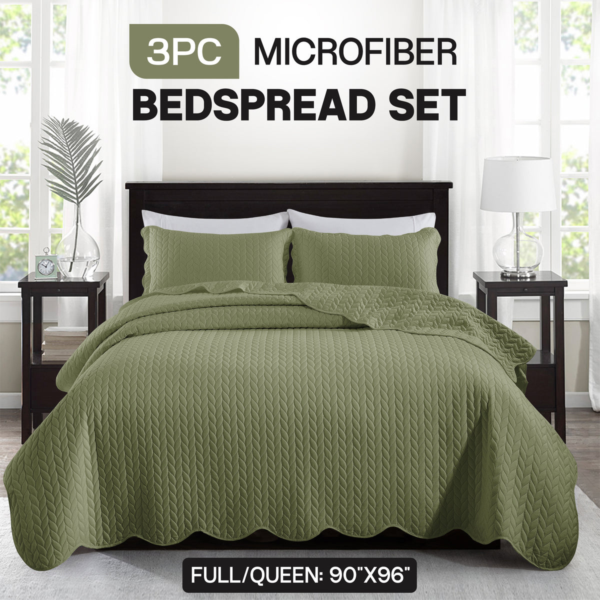 3pcs Bedspread Set Bedspreads with free Pillow Shams - Leaf Pattern Soft & Breathable Bedspread Lightweight Microfiber Bedspread - Modern Style Floral Pattern Coverlet For All Seasons - Christmas Gifts For Family And Friends (1 Bedspread, 1 Or 2 Pillow Sh