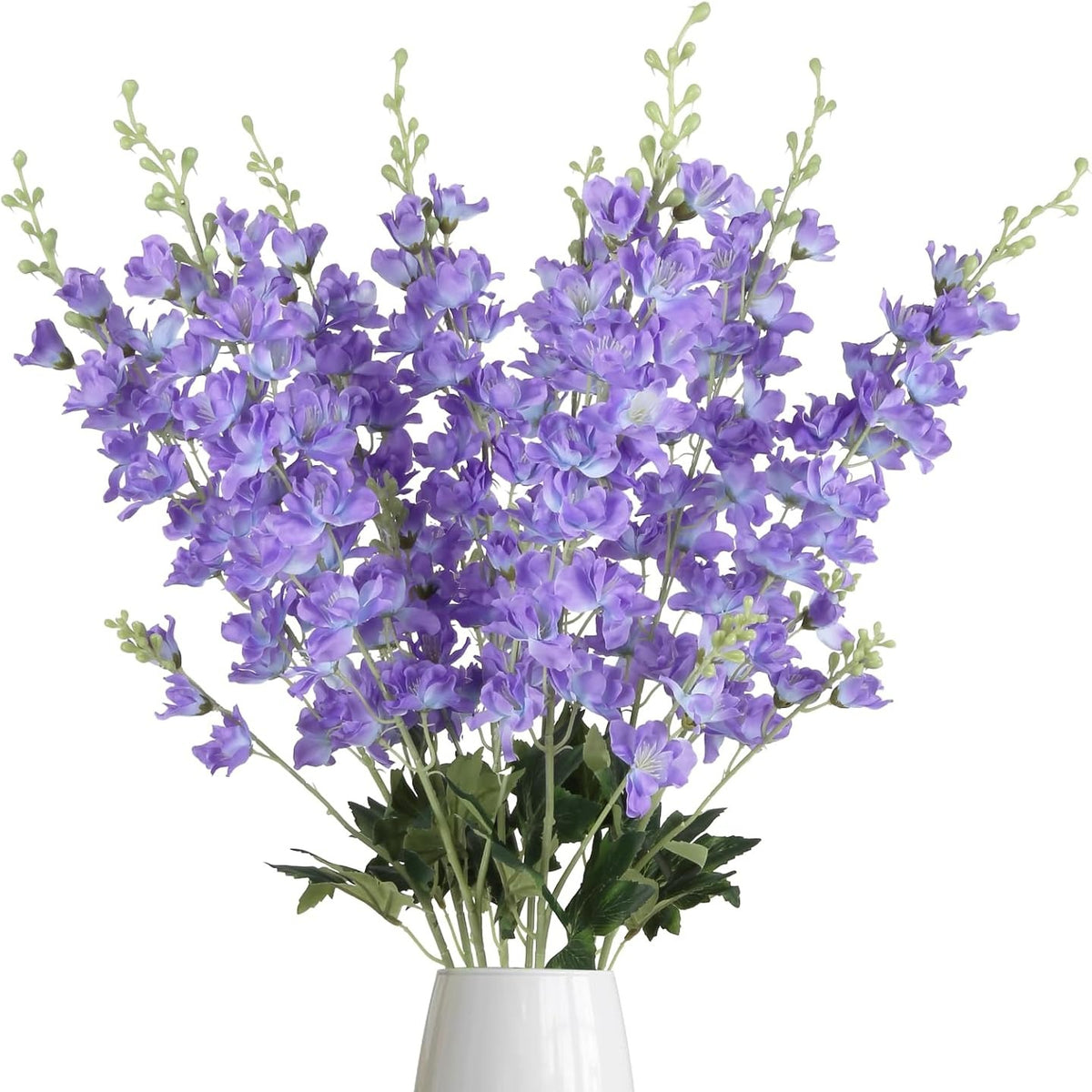 8pcs Dusty Blue Delphinium Artificial Flowers 33.5 Inch Faux Delphinium Stems Larkspur Flowers for Wedding Table Centerpieces Home Garden Decor
