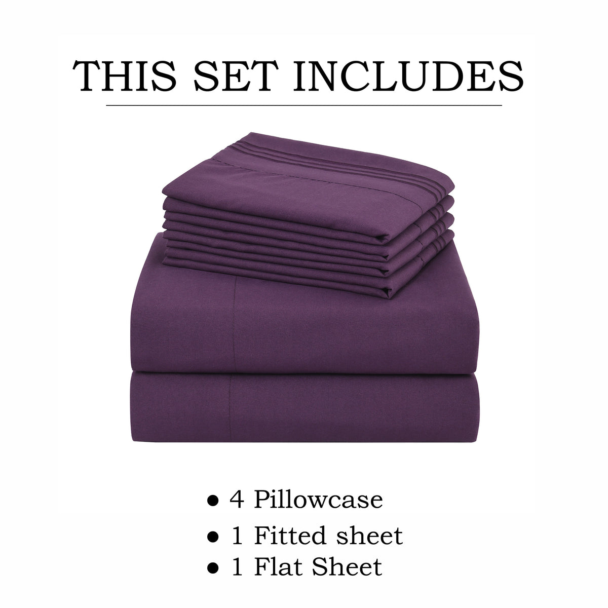 Hotel Grade 6 Piece Breathable Sheets Set 18" Deep Pockets - Easy Fit Twin Full Queen King Bed Sheets & Pillowcases, Microfiber, 100 GSM, All-Season Comfort, Machine Washable, Solid Color Bedding Accessories, Smooth Texture, Microfiber Fabric