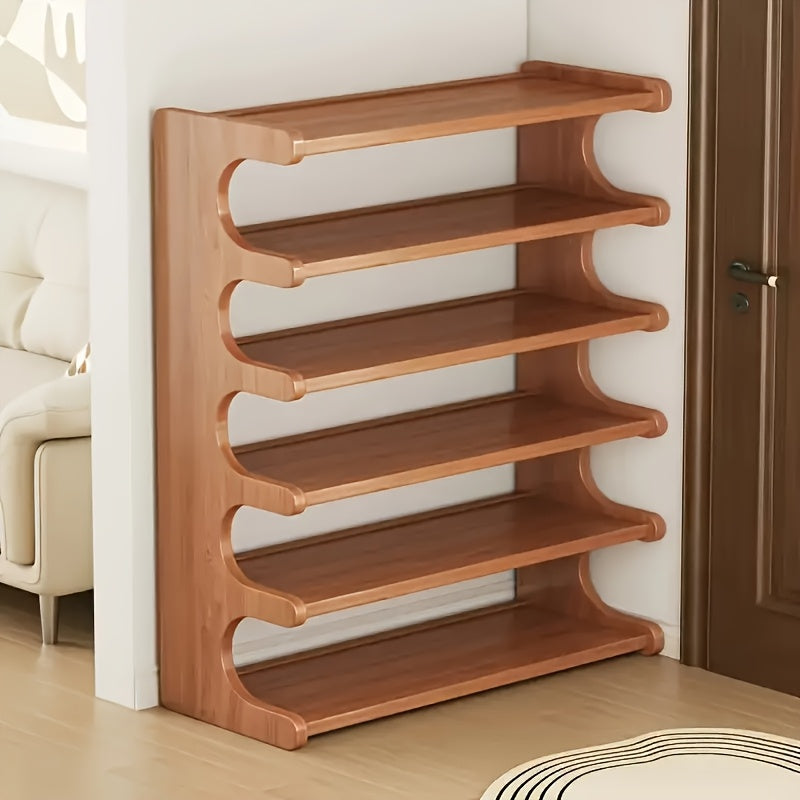 3/5/6-tier Shoe Rack, Practical Storage Shelf, Space-saving Design, Multi-layer Independent Storage Rack, Wood Grain Finish, Easy to Assemble, Self-standing Cube Shoe Storage Rack, Suitable for Dorm Rooms and Entryways, Easy to Assemble, Brown