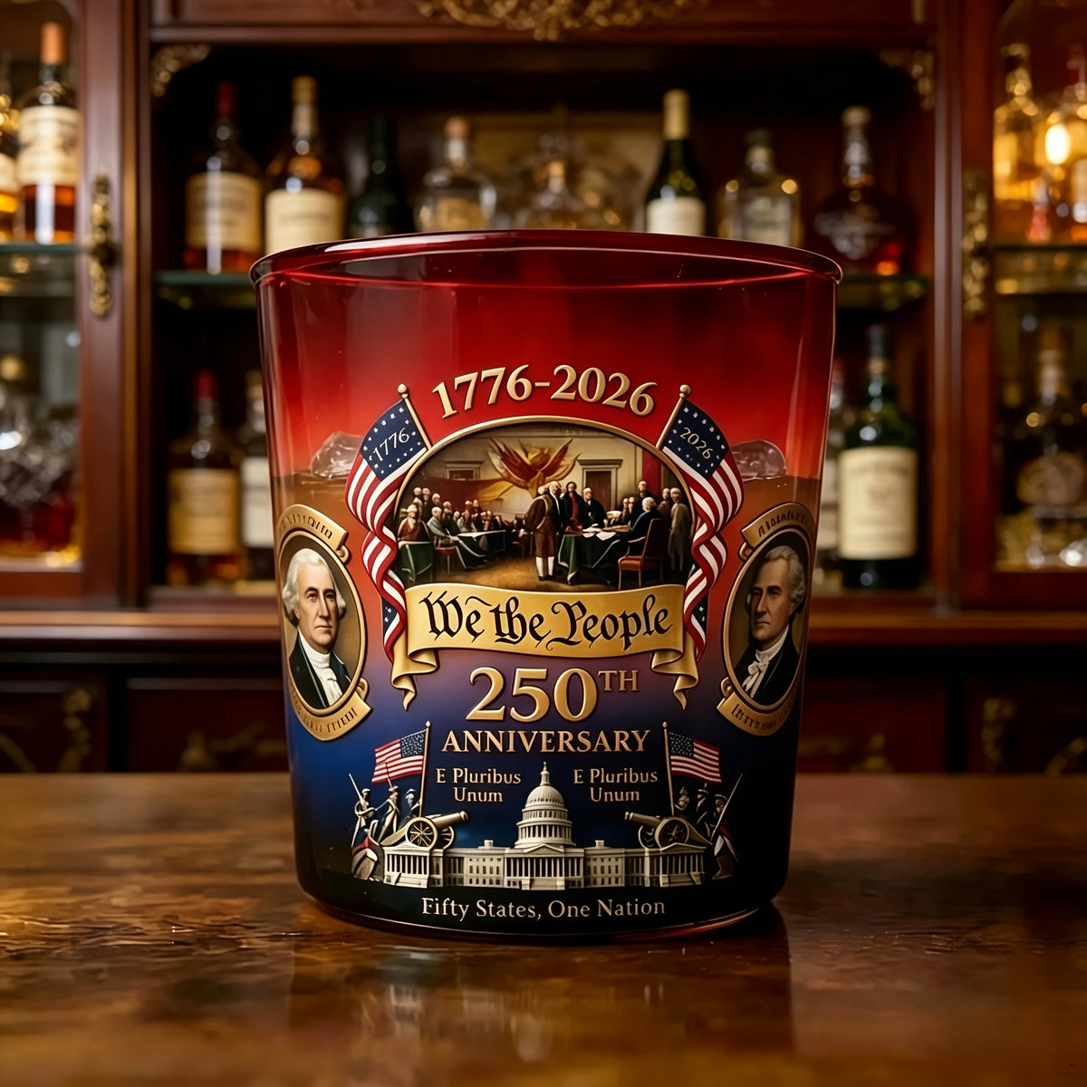 250th Anniversary Edition Whiskey Glasses, Set Of 2, 10 Ounces. Oval-shaped, Reusable, Multifunctional, Perfect for Celebrations. An Excellent Gift for The Elderly, Friends, And Partners