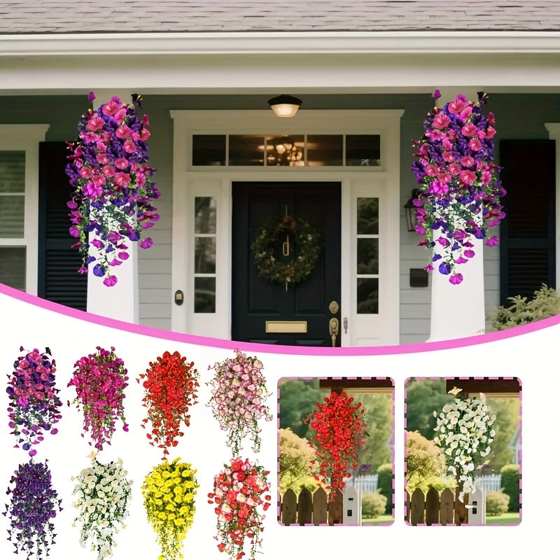 6pcs of Realistic Hanging Plants - Suitable for Outdoor and Indoor Decoration, No Need to Tie, Festive Decorative Vine Home Furnishings, Fake Green Plants, Suitable for Home Decoration, Weddings, Graduation Season, Flower Display