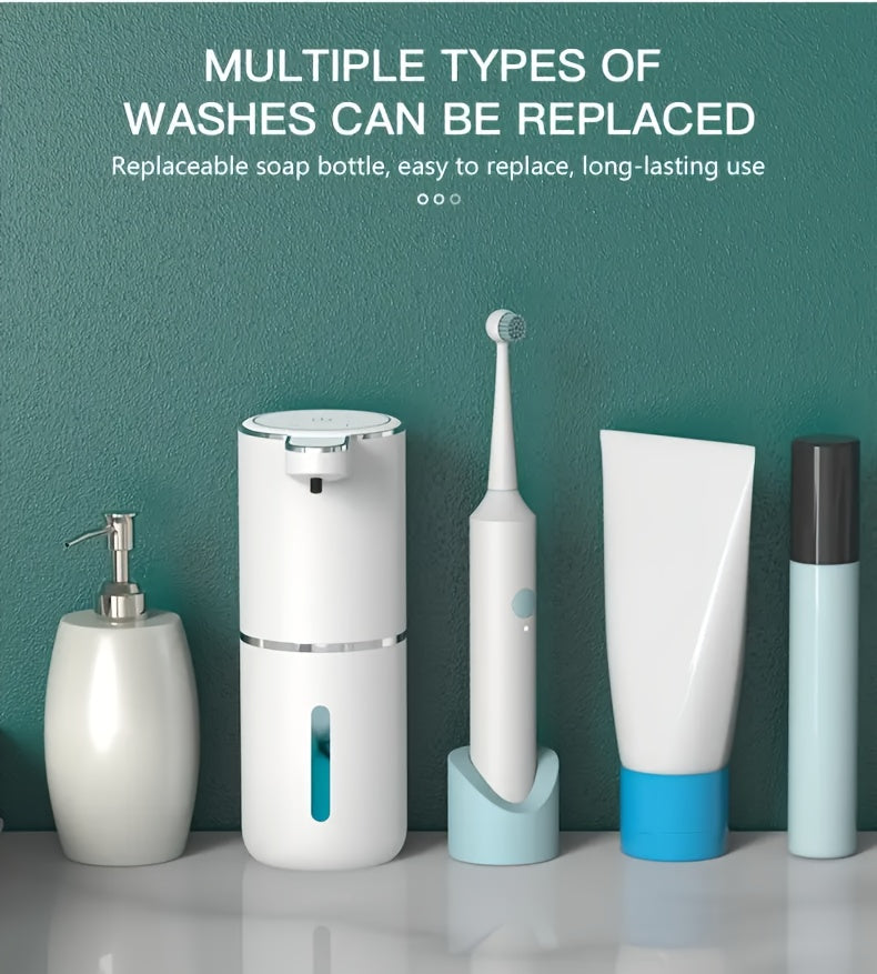 Smart Sensor Soap Dispenser | Automatic No-Touch Liquid Release, 13.53oz Capacity, Four-Level Adjustable Flow Rate, Electric Power Display, Freely Replaceable Fluid, USB Quick Charging, Wall Mount, Nickel