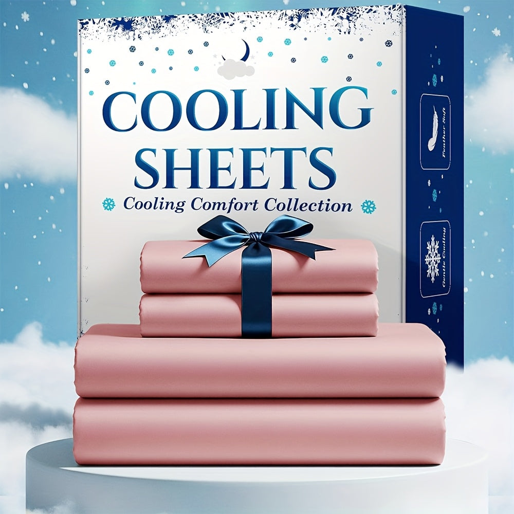 3/4pcs Cooling Bamboo Bed Sheet Set, Kids 4000 TC Extra Deep Pocket 20 Inch Bed Sheet, Luxury Soft Hotel & Cooling Sheet Set for Hot Sleepers, Wrinkle And Shrink Resistant, Fitted Sheet And Flat Sheet And Pillowcases