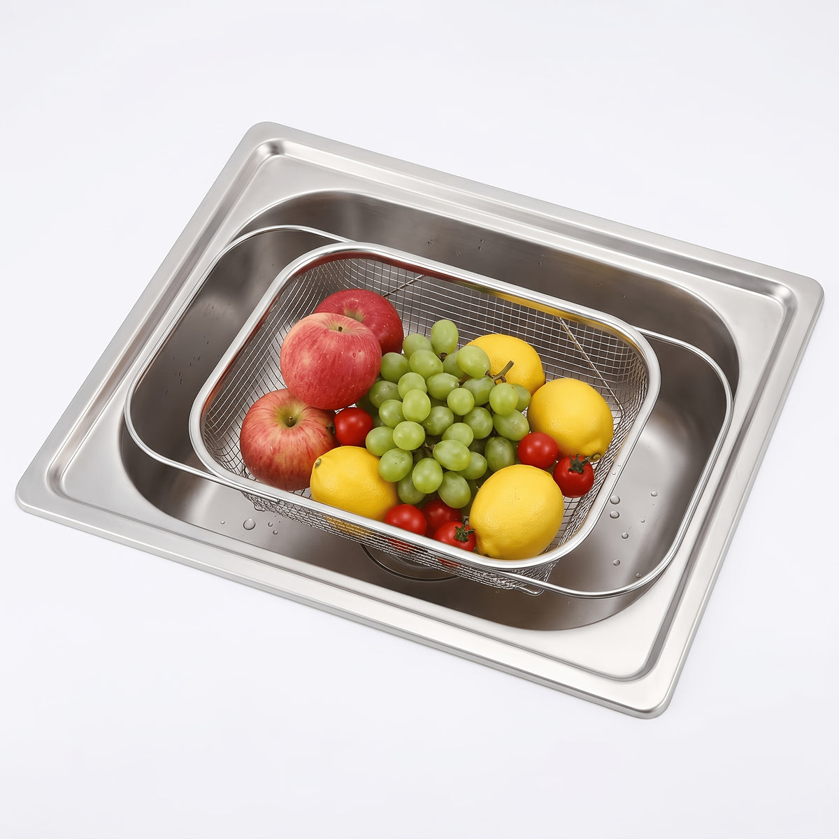 Large Expandable Stainless Steel Colander – Adjustable Folding Design, Portable Telescopic Fruit and Vegetable Rack, Food-Grade Durable Kitchen Essential, Produce Washing Basket, Easy-to-Clean Material