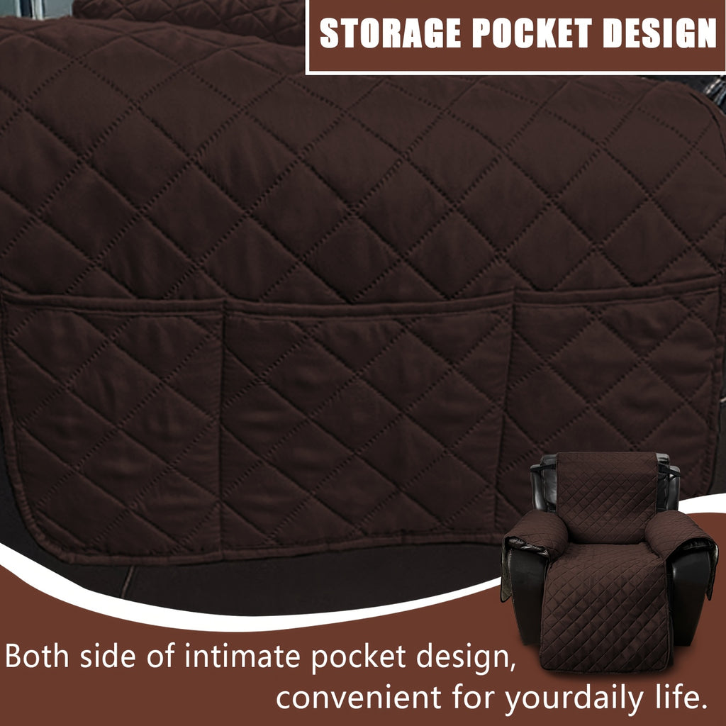 1pc 100% Non-Slip Recliner Chair Cover Sofa Slipcover, Pet Cover for Large Recliner with Elastic Straps, Washable Chair Seat Cover Recliner Chair Furniture Protector, Perfect for Indoor And Outdoor, Halloween, Christmas, Home Decoration