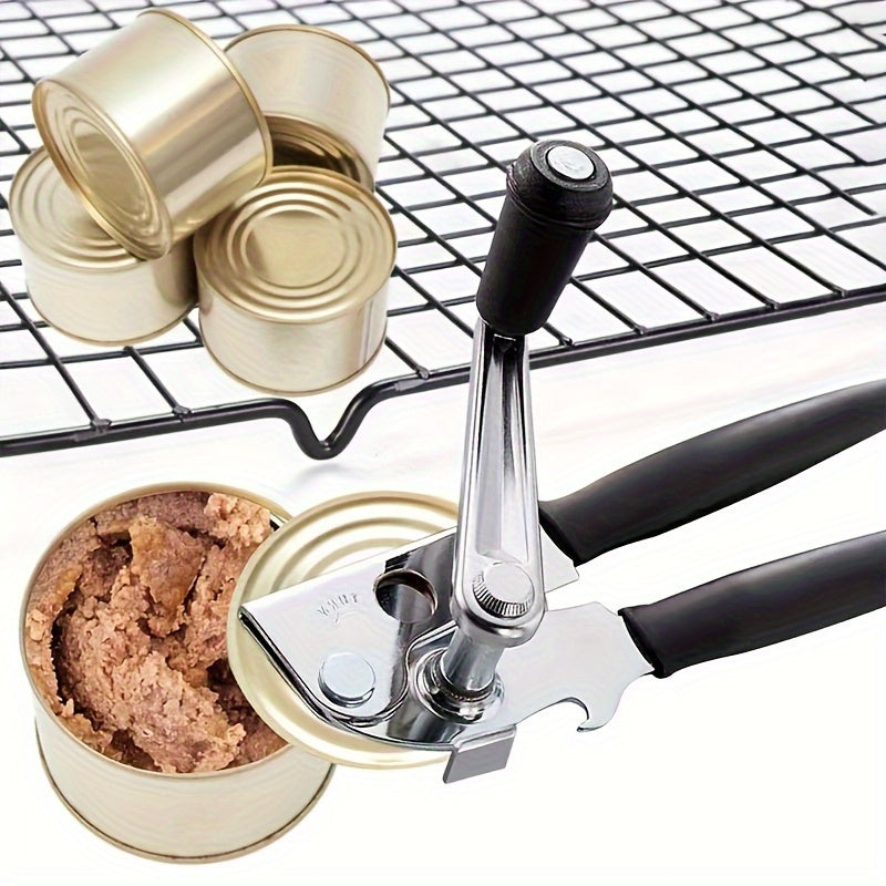1pc, Manual Can Opener, Heavy-Duty Can Opener, Metal Structure with Extra Long Comfortable Handle, Easy-to-Use for large Knob, Suitable for Large Cans, for large Handheld Design