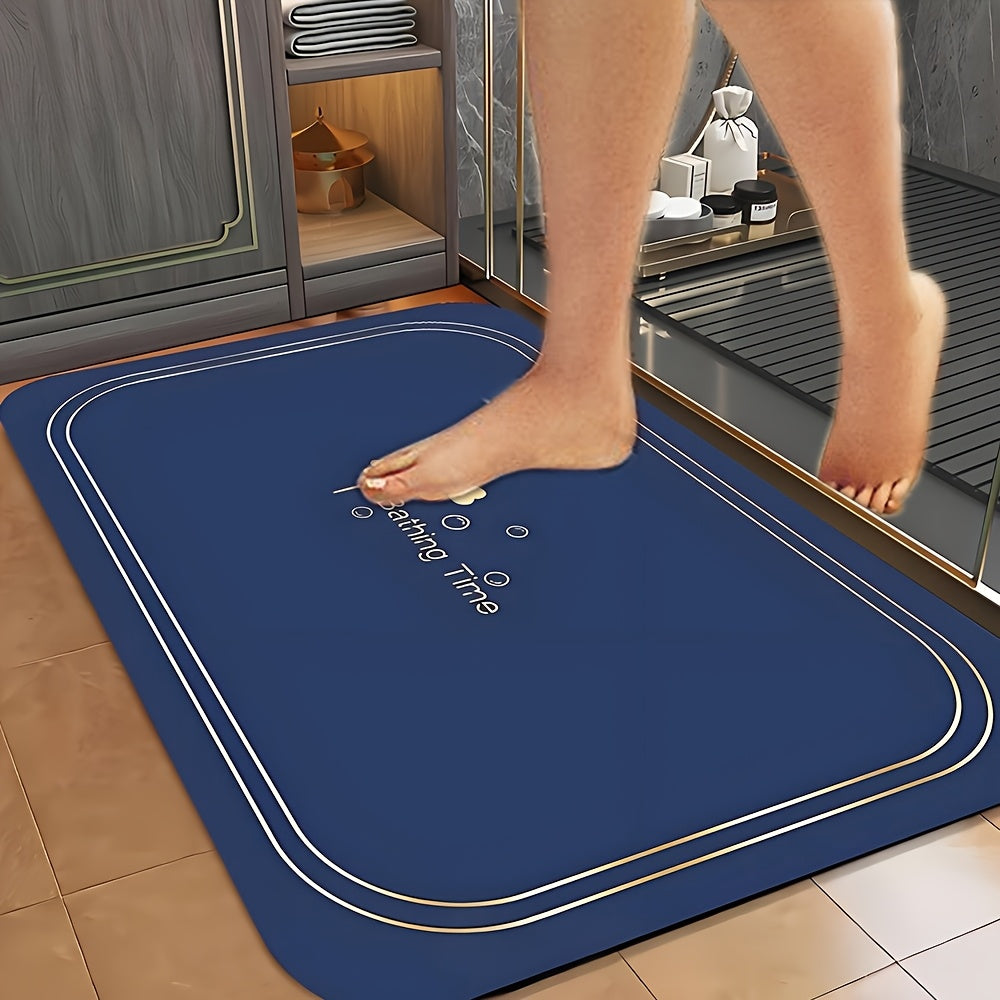 Diatomaceous Earth Bath Mat, Soft Quick-Drying Absorbent Bathroom Floor Rug with Anti-Slip Design in Two Sizes and Four Color Options