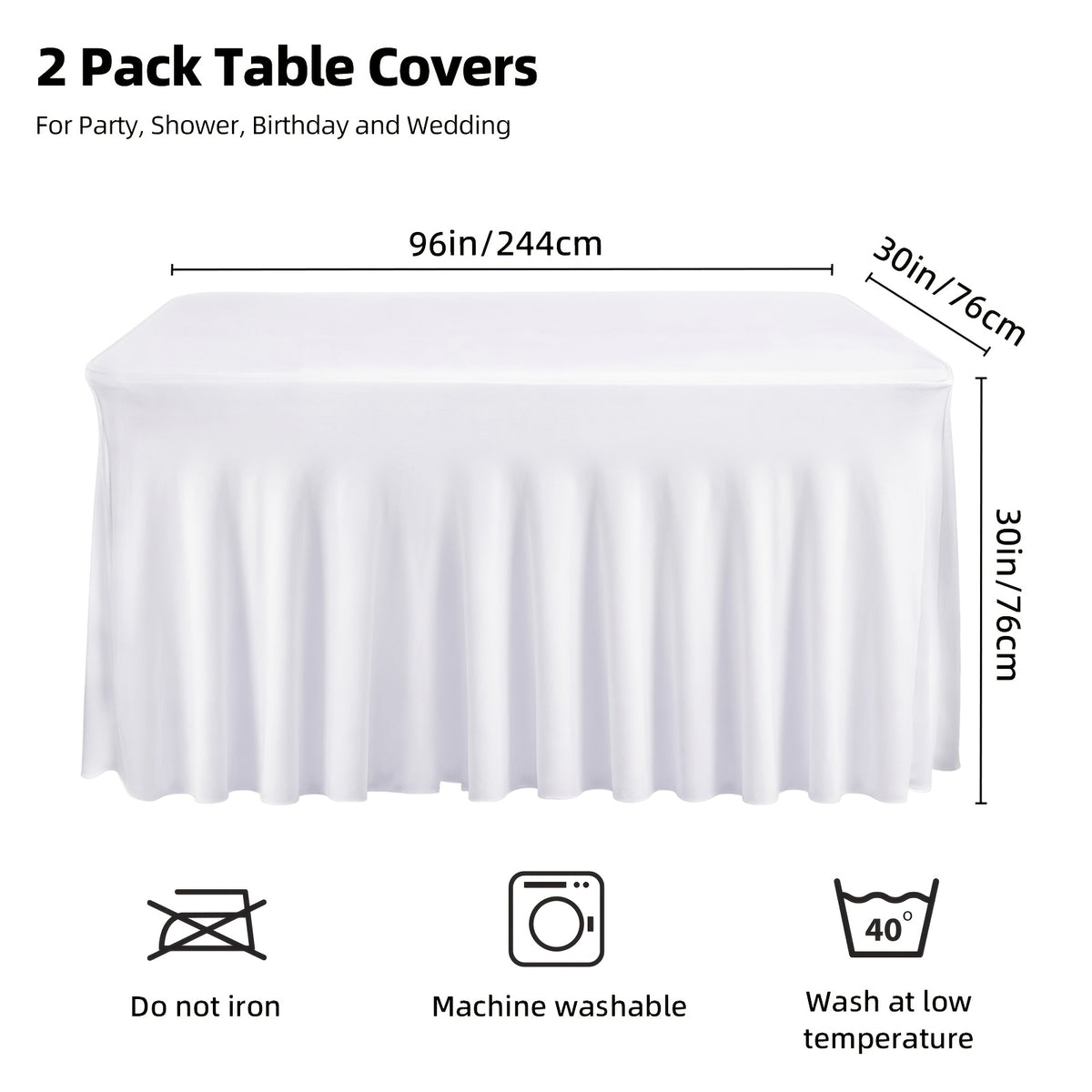 1pc/2pcs/4pcs Table Skirts, 4Ft/6Ft Table Cloth, Black/White Table Cloth Rectangle, for Rectangle Tables, Table Skirts for Rectangle Tables, Tulle Table Skirt, for Birthday, Graduation Ceremonies, Family Dinners, And Christmas