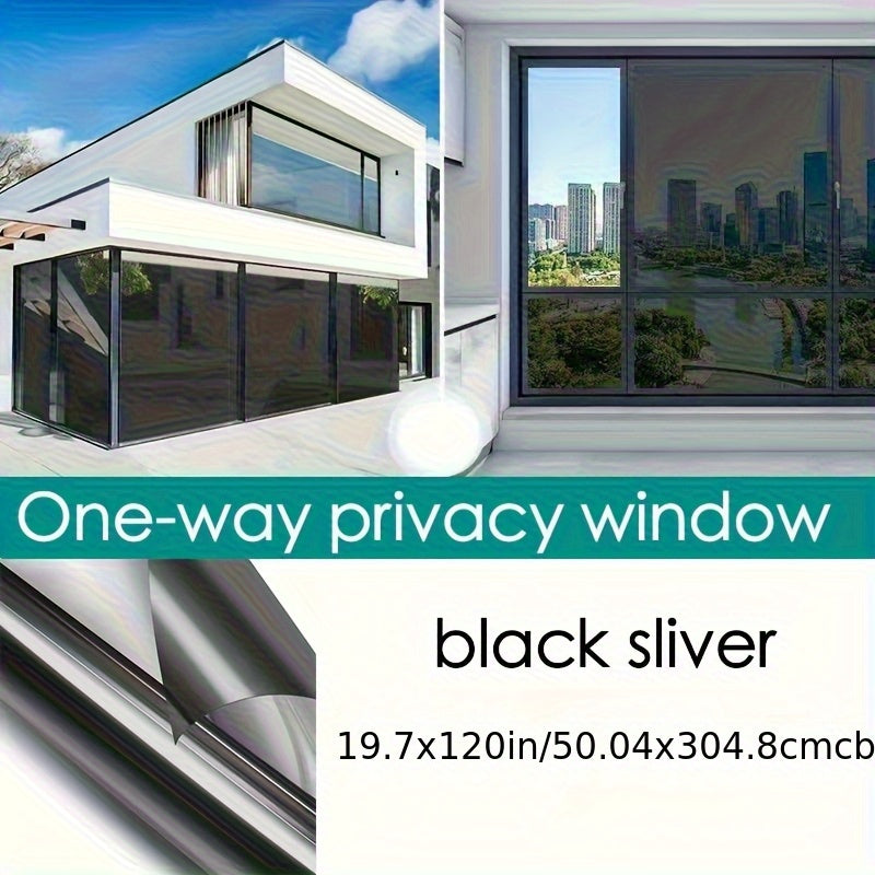 Large One-Way Privacy Window Film for Home And Office Windows. Features Electrostatic Adhesion - No Glue Required - And Provides Protection, Sunshade, And Heat Insulation. Holiday Decorations. Bonus Gifts: Spray Bottle, Measuring Tape, And Squeegee