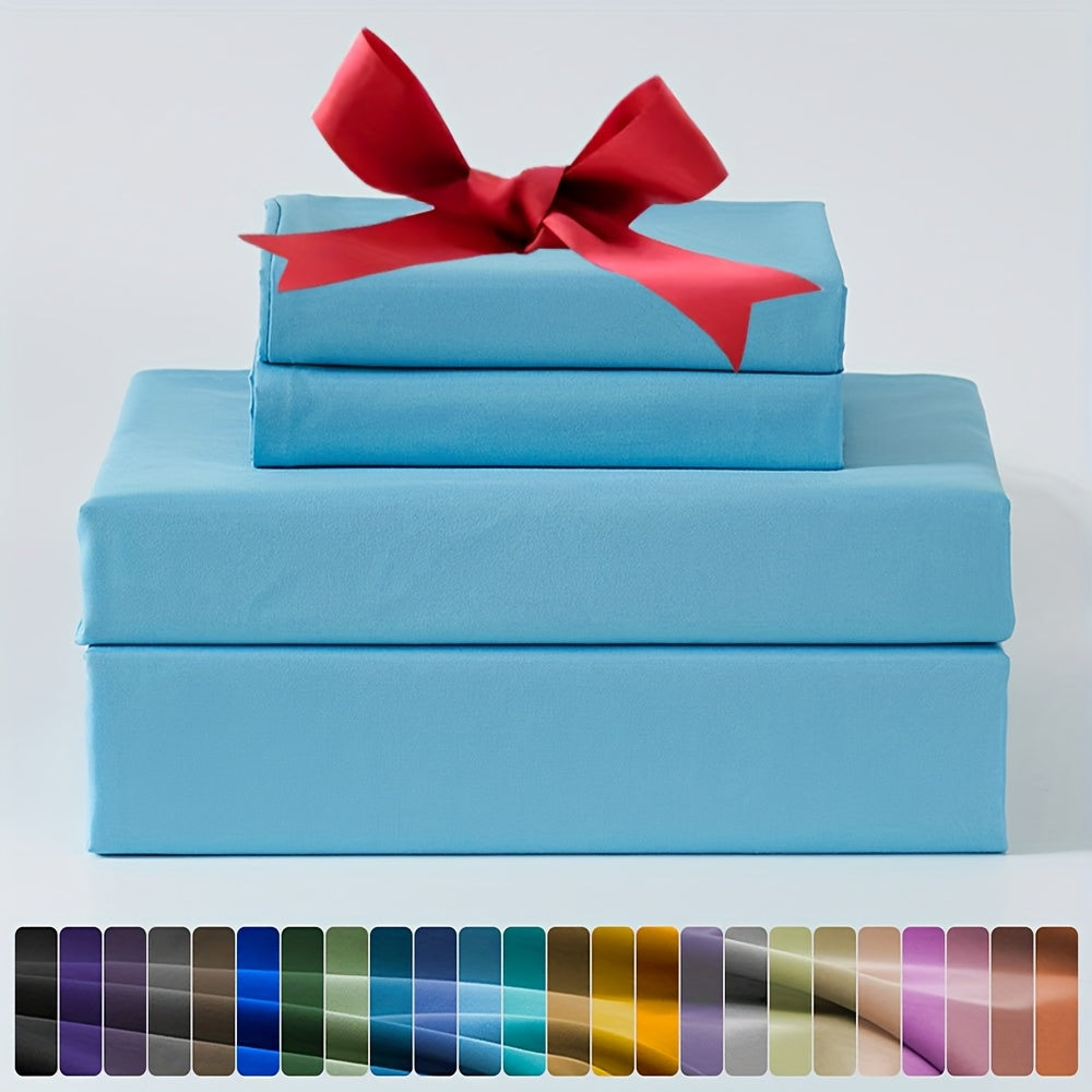 3/4pcs Ultra-Soft Microfiber Queen Size Cool Sheet Set - Hypoallergenic, Breathable with (14" - 17") Deep Pocket, Shrink & Fade Resistant - Includes Flat Sheet, Fitted Sheet, And 1/2 Pillowcases - Ideal for Queen & King Sizes - Gifts, Random Color