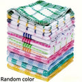 Kitchen Dish Cloths with Colorful Borders, 7-Pack Absorbent Quick-Drying Square Cleaning Cloths for Dishwashing, Counter Wiping, Home Travel and Camping