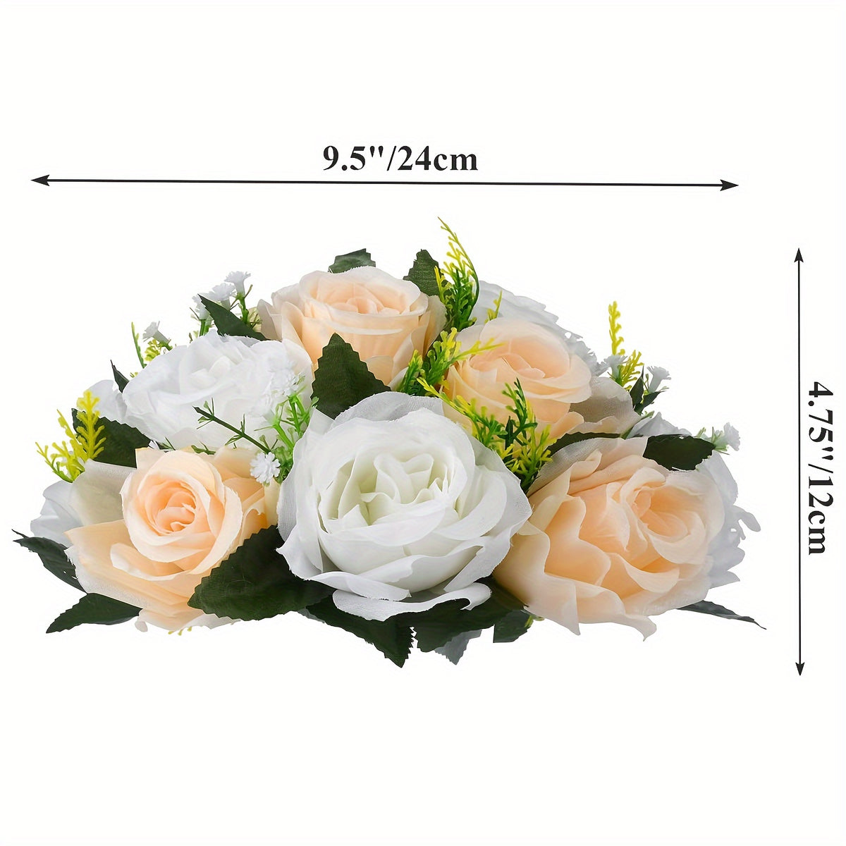 Pack Of 6 Artificial Flower Ball Arrangement Bouquets, Plastic Roses With Base, Fake Wedding Rose Flower Ball Centerpieces, Fake Flower Balls For Wedding Centerpiece Flower Racks For Party Valentine's Day Home Décor Table DIY Flower Decorations