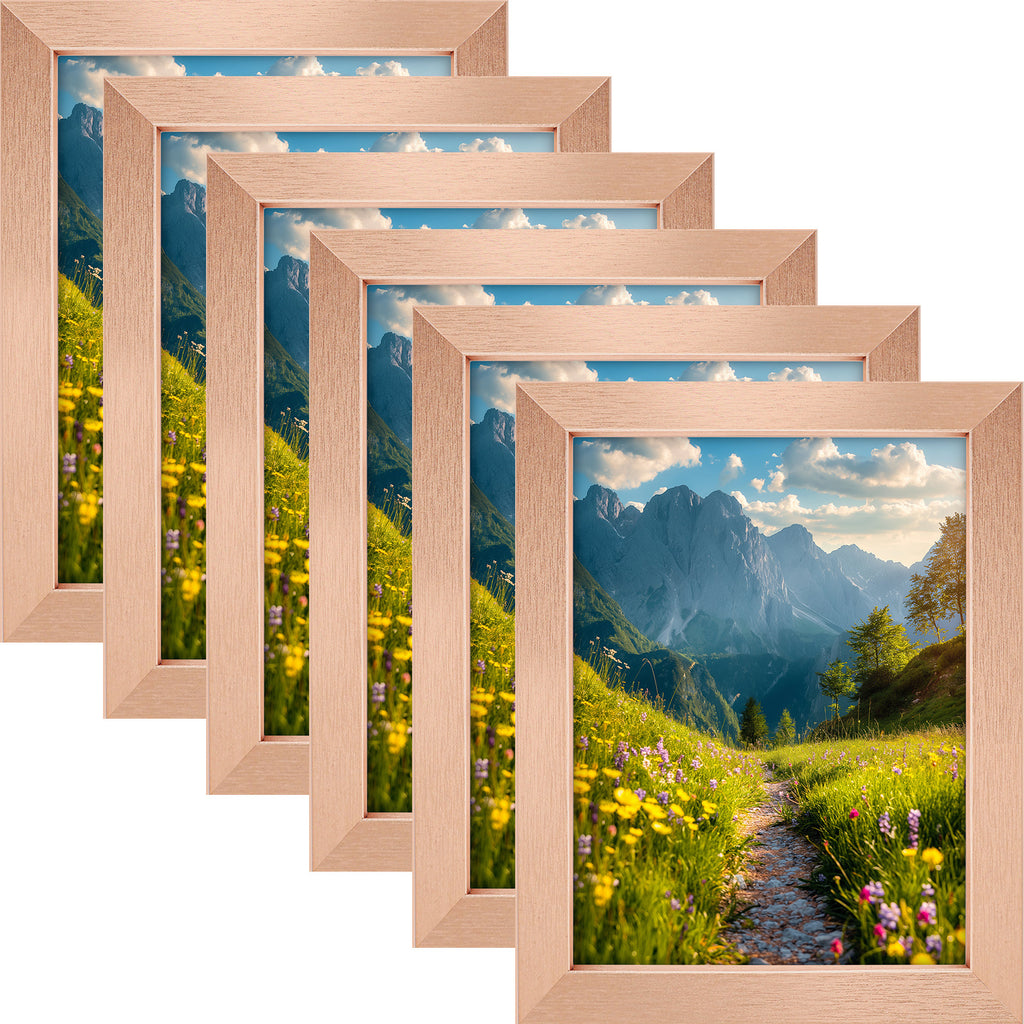 6 Packs 6x8/8x10/9x12/11x14/16x20 Picture Frames Set, Engineered Wood Gallery Wall Frame Set with Plexiglass - Wall Mounting or Tabletop Display