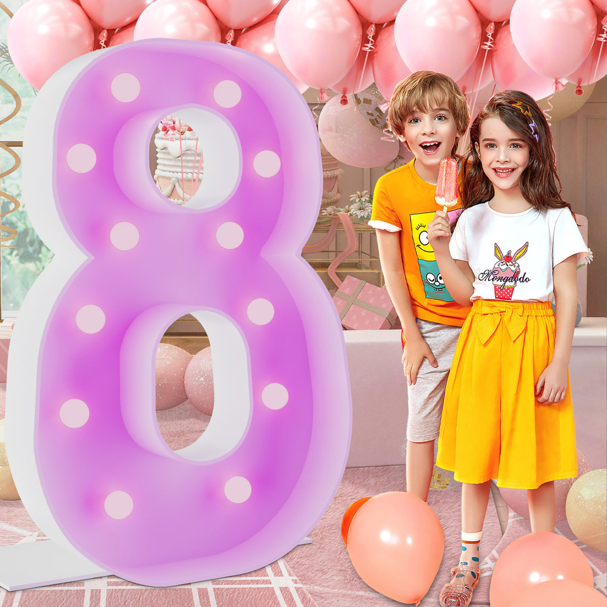 Marquee Numbers 4 feet tall 0-9 20 & 24 11 Colors & 3 flash modes
