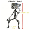 Piston Skull Sculpture with Gear Base and Wrench Design, Automotive Inspired Decorative Statue for Car Enthusiast Gifts and Home Office Display