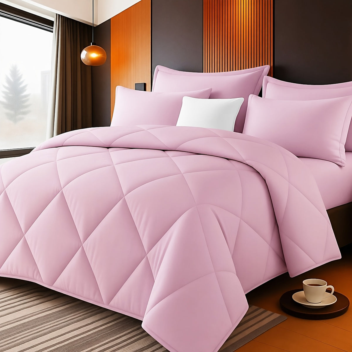 2/3pcs Solid Color Diamond Pattern Large & Extra-Large Bed Sheet Sets Soft Comfortable And Ultra-fine Fiber Filled Lightweight Fabric Breathable Quilt Easy to Take Care Of Equipped with Quilts And Pillowcases Luxurious Quality & Ideal Gift