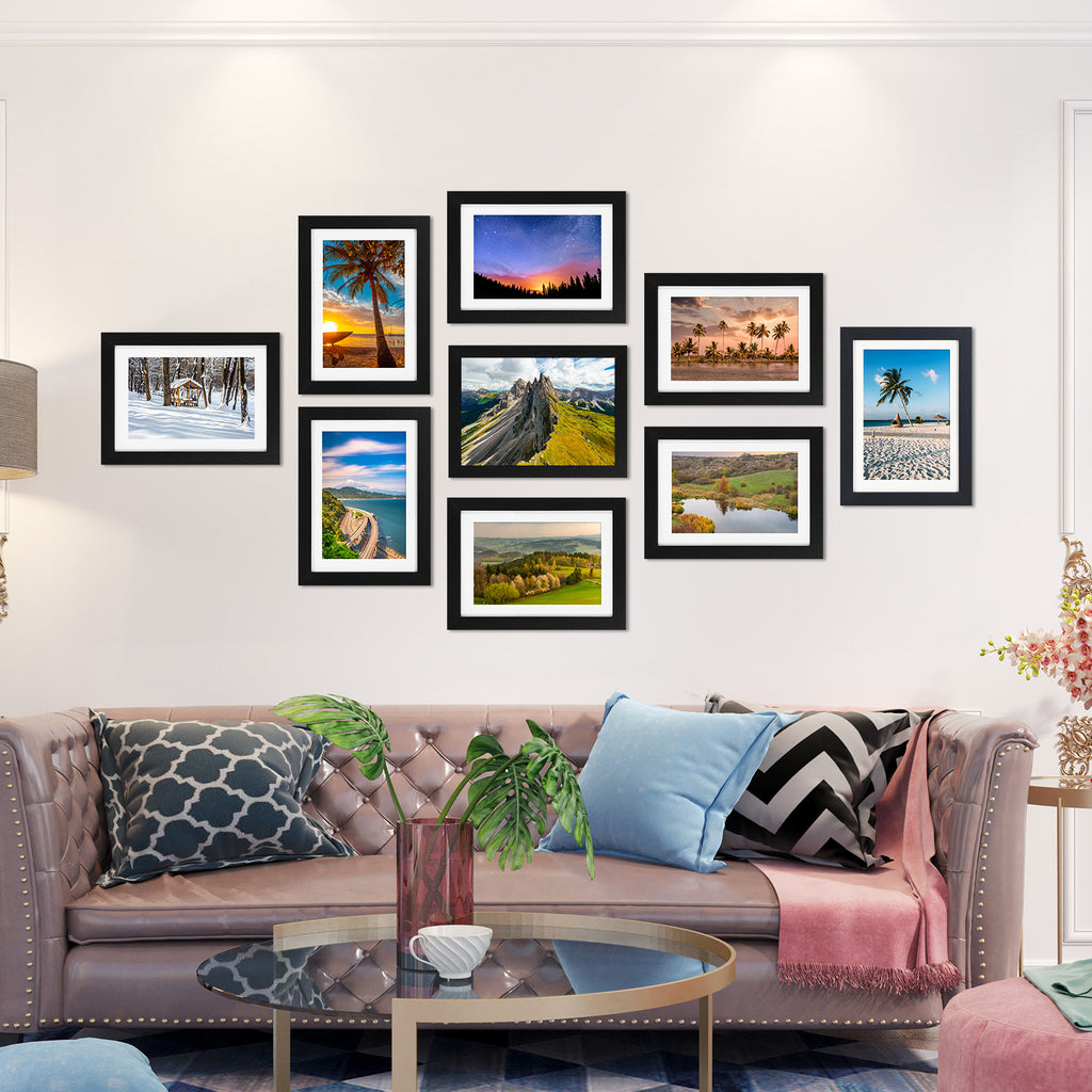 24 Pcs Picture Frame, Made of Sturdy Frame for 4x6in or 5x7in or 8x10in, Wall and Tabletop Display Thin Border Photo Frames for Home Decor, Black