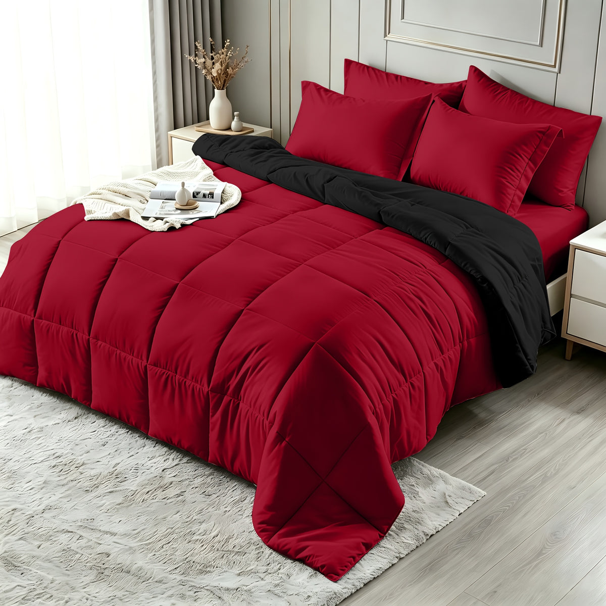 2/3pcs Bed Sheet Sets Queen Size, Double-Sided Tech Fabric, All-Season Comforter-Soft Breathable Quilt for Hot Sleepers & Night Sweats-Bedroom & Camping Use-for Couples & Solo User, 1 Comforter, 1/2 PillowCases, Bedding, Random Color
