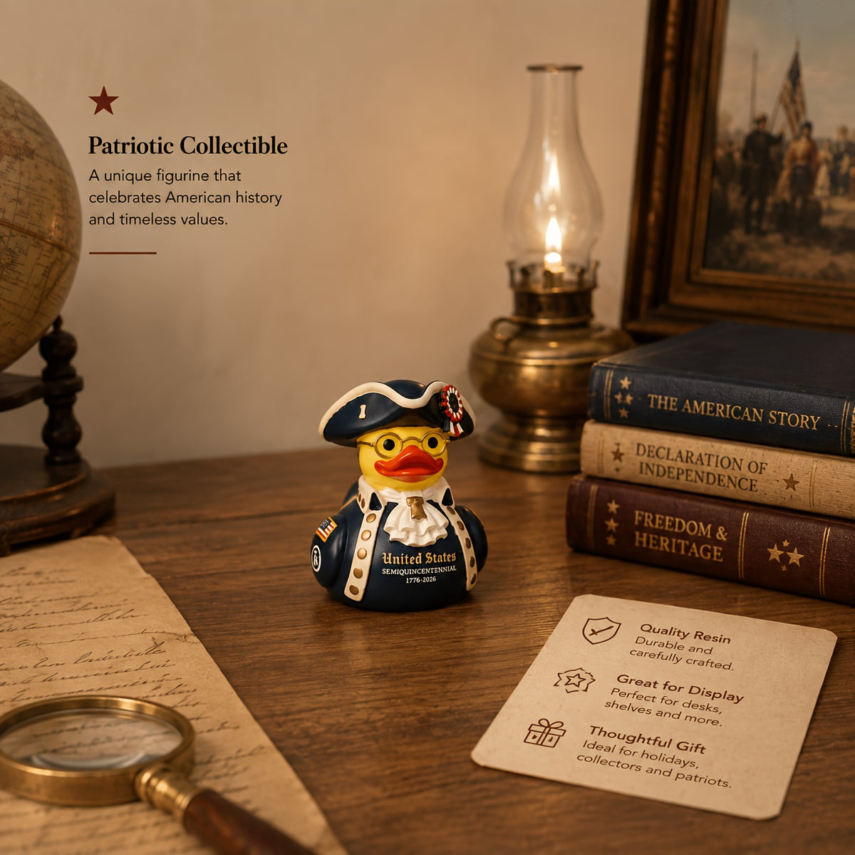 A 250th Anniversary Commemorative Edition Liberty Eagle Duck - 1776-2026 Memorial Collectible Resin Sculpture, Suitable for Placement in Multiple Scenes, Fully Loaded with Historical Commemorative Attributes, a Unique Cultural Symbol, an Exclusive